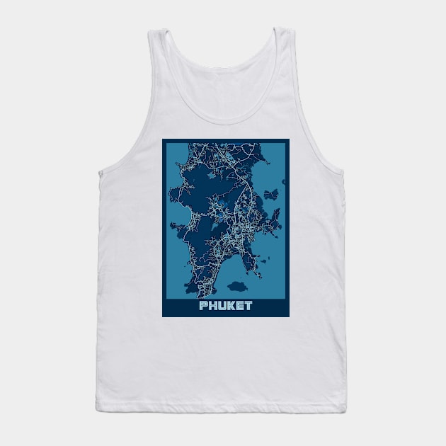 Phuket - Thailand Peace City Map Tank Top by tienstencil